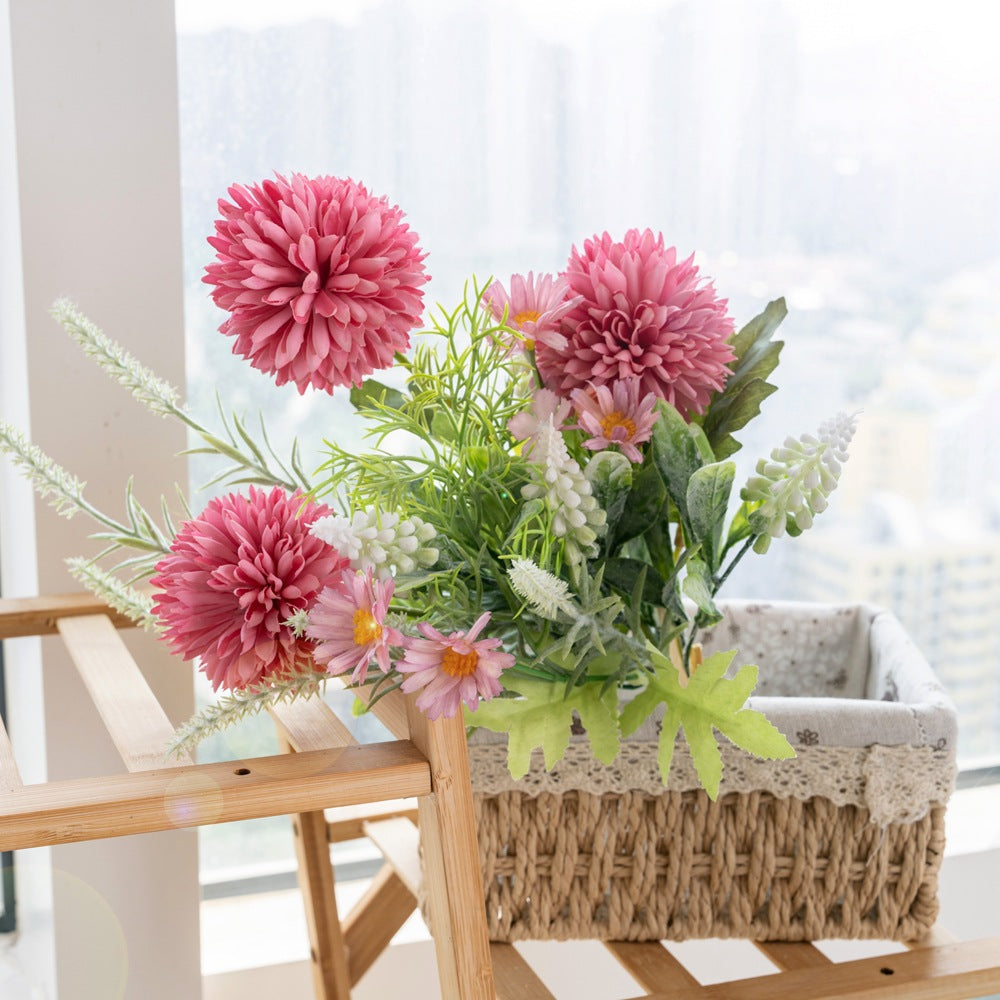 Stunning Dandelion-Inspired Faux Flower Bouquet – Perfect for Home Decor, Weddings, and Wall Art – Rose Design CF01285A