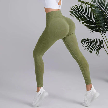 Sand Wash Seamless Peach Yoga Pants for Women High Waist Butt Lifting and Moisture Wicking Fitness Leggings for Outdoor Workouts