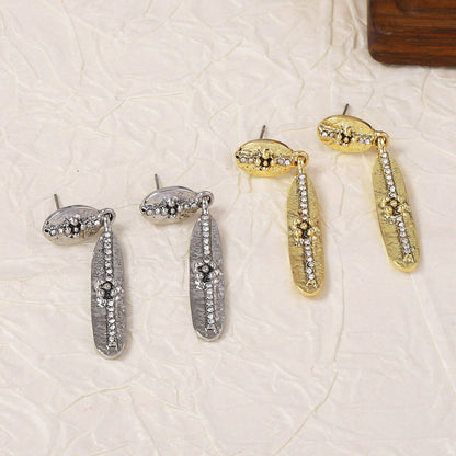 Vintage-Inspired Geometric 3D Flower Earrings with Micro-Paved Rhinestones – Versatile Luxury Jewelry for Women
