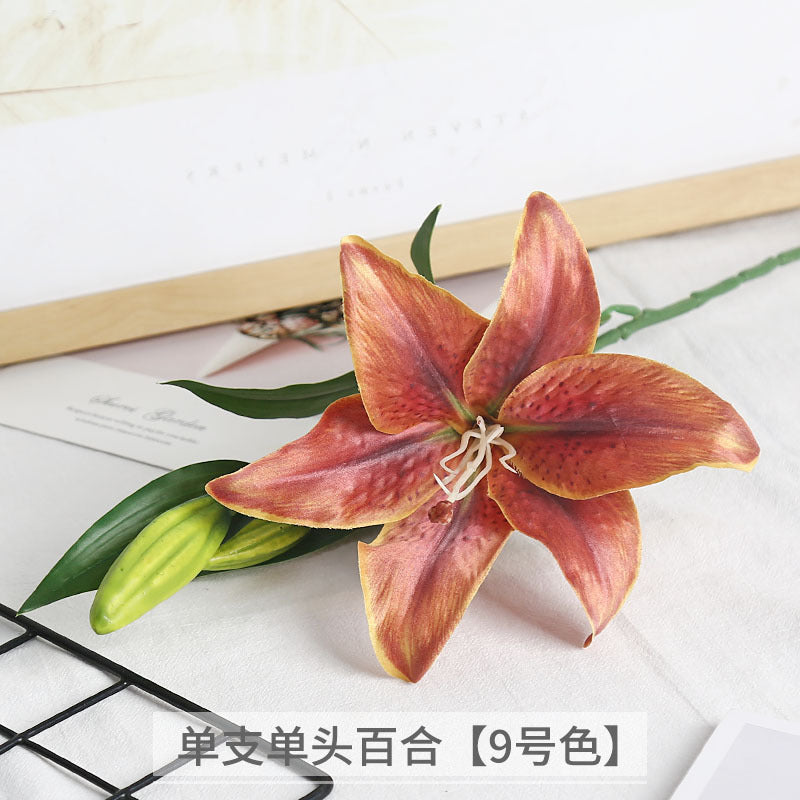 Luxurious Single-Stem Artificial Silk Lily for Wedding Decorations and Home Decor – Exquisite Pre-Made Floral Arrangement for a Touch of Elegance