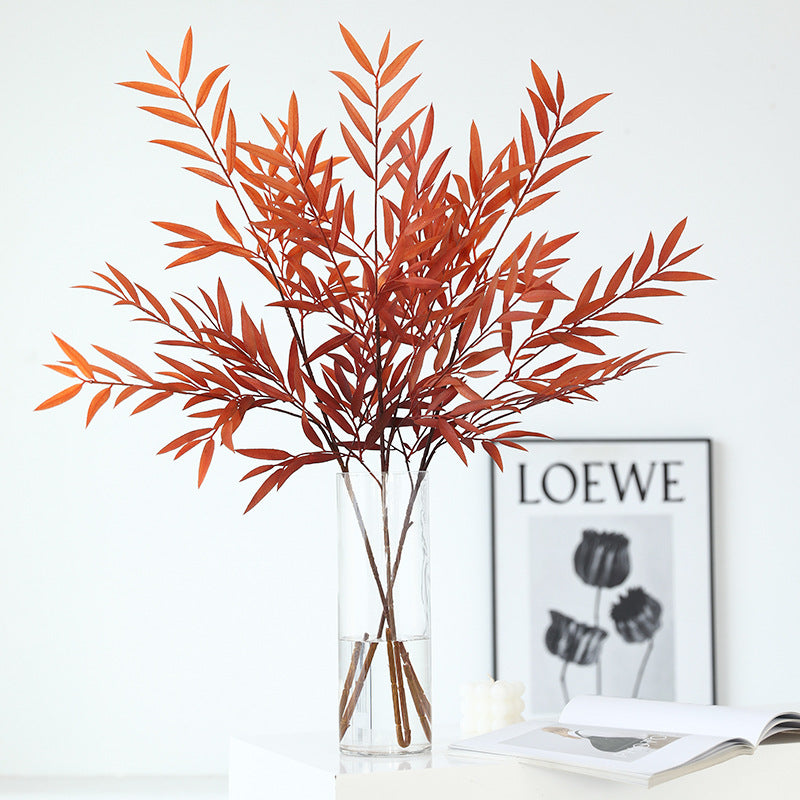 Vibrant Fall-Themed Artificial Willow Leaf Flowers for Outdoor Landscaping - Perfect Decorative Greenery for High Ceilings, Wall Art, and Garden Pathways