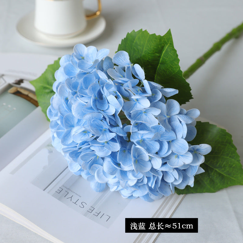 Lifelike Hydrangea Artificial Flower Bouquet for Weddings & Hotel Decor | Satin Feel, Moisture-Proof, Stunning Floral Arrangement Prop