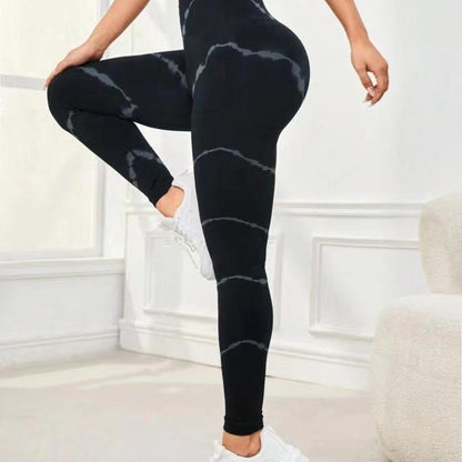 High Waisted Tie Dye Striped Yoga Pants for Women Butt Lifting Running and Fitness Leggings for Outdoor Sports Gym Workouts