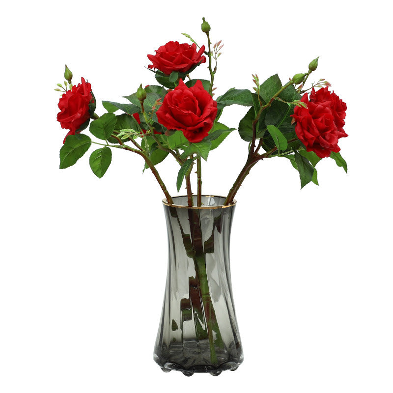 Luxury Soft-Touch Moisturizing Faux Double-Headed Rose Bouquet - Elegant Home Décor, Lifelike Artificial Flower Arrangement for Effortless Chic Style