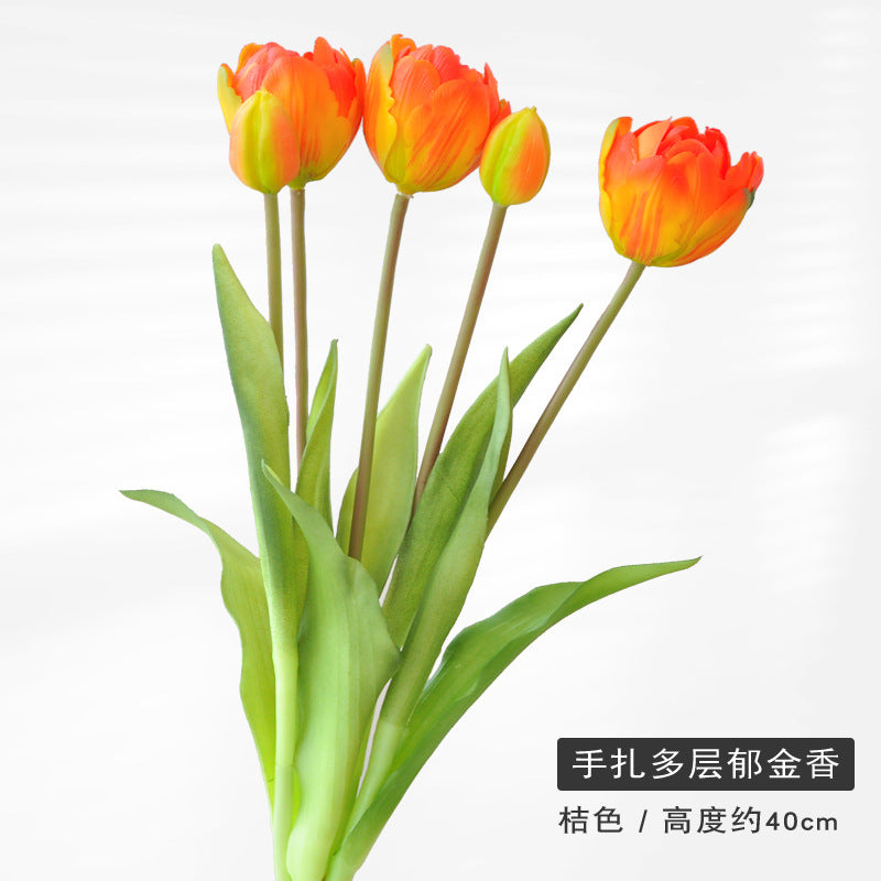 Lifelike Multilayer Petal Tulip Artificial Flower for Home Décor – Perfect for Photography Props, Soft Rubber Tulip Arrangement - Ideal Gift for Any Occasion