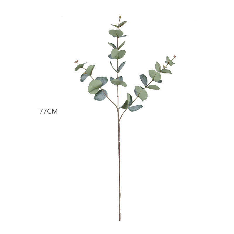 Realistic Eucalyptus Faux Plants for Home Décor - DIY Floral Arrangements, Single Stem with 3-Prong Money Leaf, Perfect for Stylish Flower Bouquets