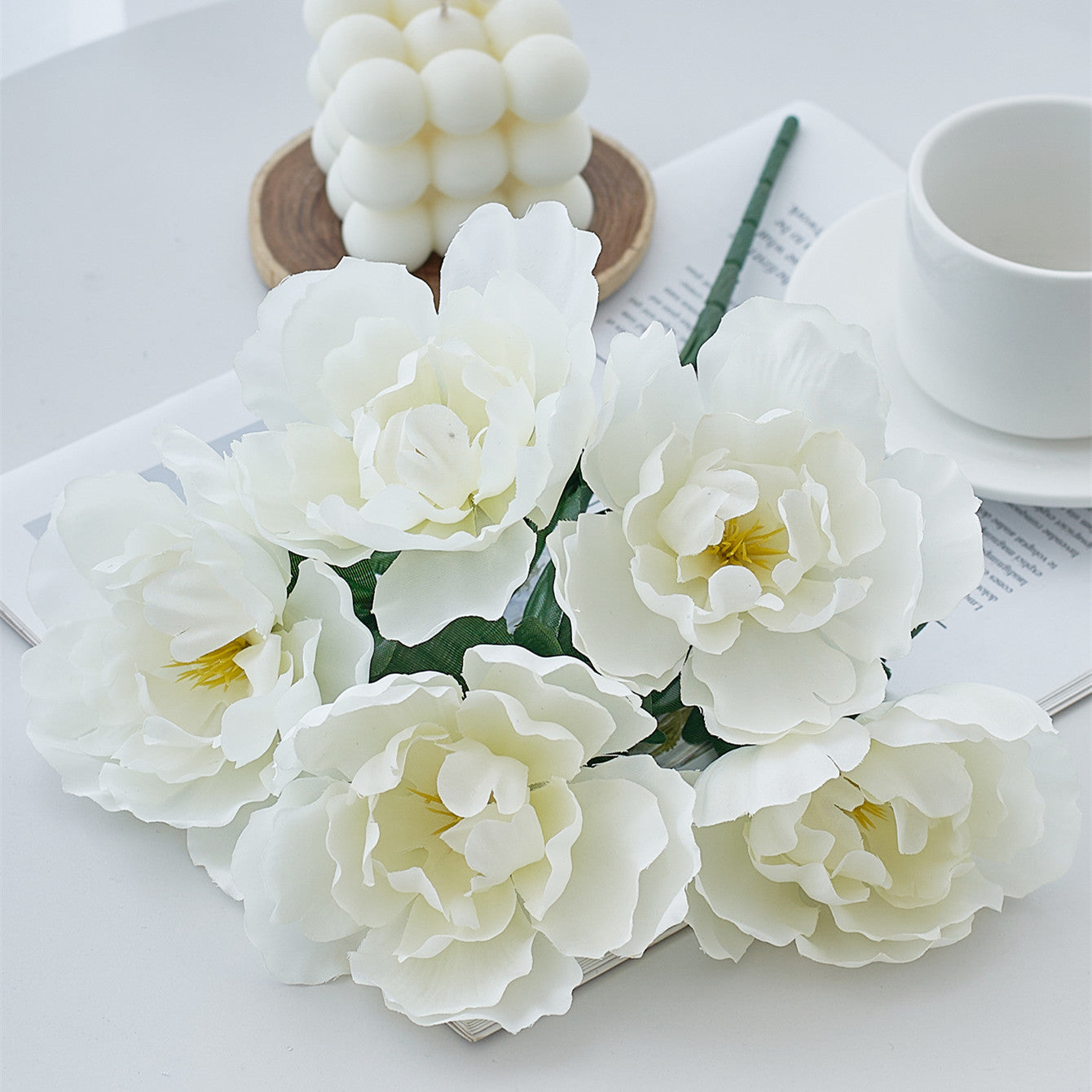 Realistic Peony Silk Flowers for Home Decor - Beautiful Faux Peonies Perfect for Living Rooms, Tables, and Floral Arrangements