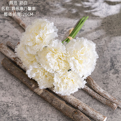 Stunning Mother’s Day Carnation Bouquet - Realistic Artificial Flowers for Home Decor, Weddings, and Special Events | DY1-402 Elegant Handheld Floral Arrangement