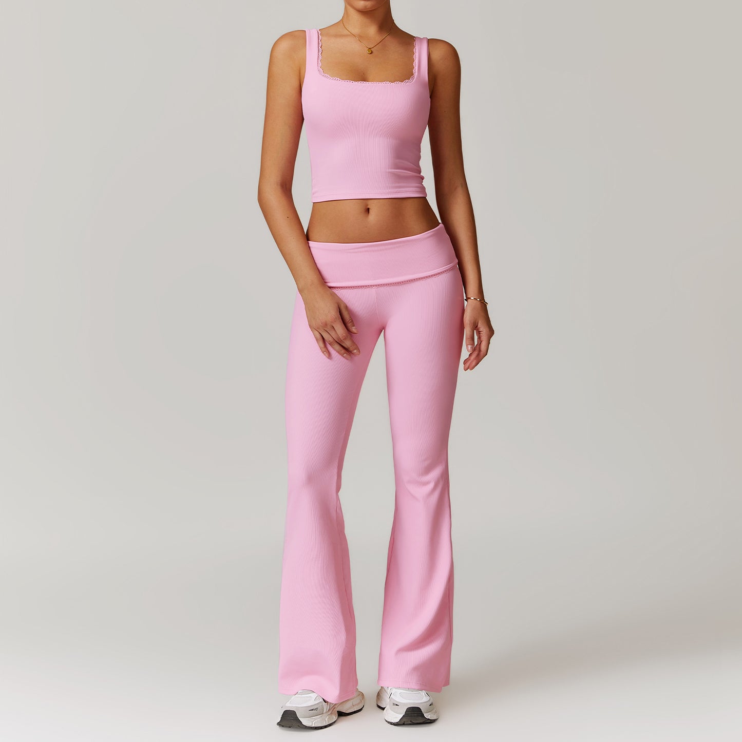 Elevate Your Workout with Our Women's Ribbed High Waisted Yoga Set Sculpting Lifting Activewear Ensemble for Comfort and Style 8828