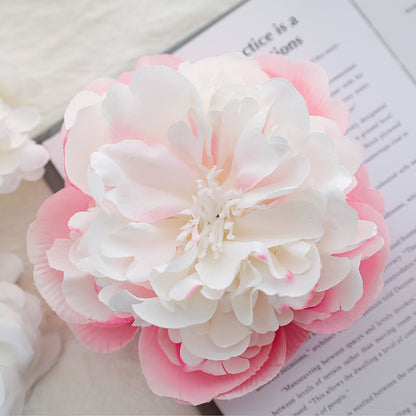 Realistic Peony Flower Head for DIY Crafts - Handmade Decorative Faux Flowers Perfect for Wedding Backdrops and Elegant Floral Arrangements