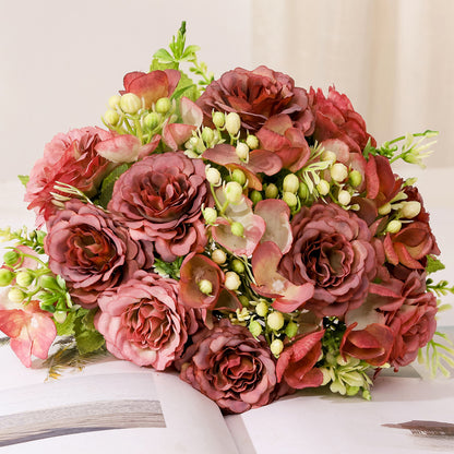 Stunning Artificial Floral Arrangement with Classic Peony, Rose, and Hydrangea for Weddings and Home Decor - Timeless Elegance and Versatile Style