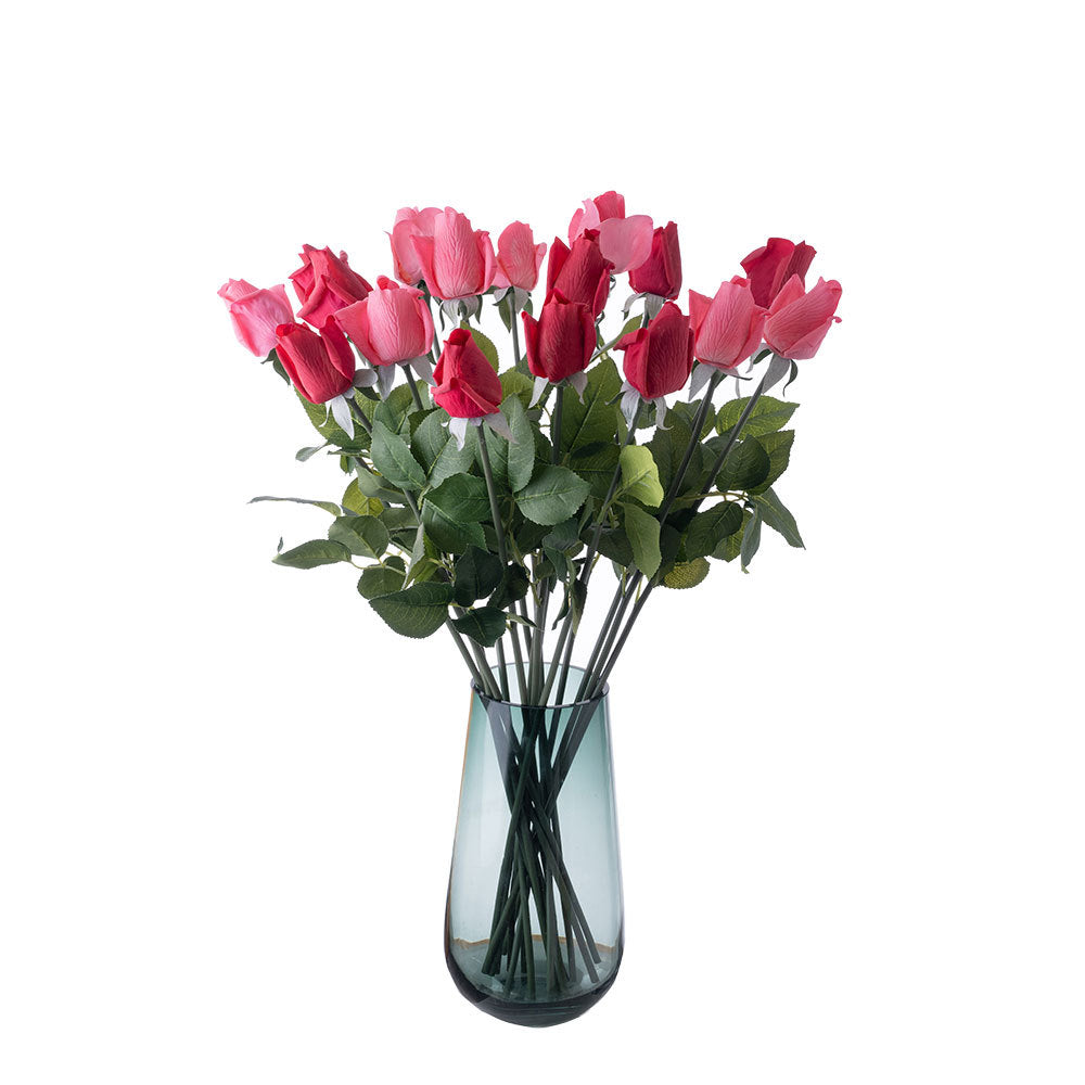 Lifelike Moist Touch Artificial Rose Bud Bouquet - Perfect for Home Decor, Weddings, and Special Occasions | Long-lasting, Easy Care, Realistic Faux Flowers, MW59999