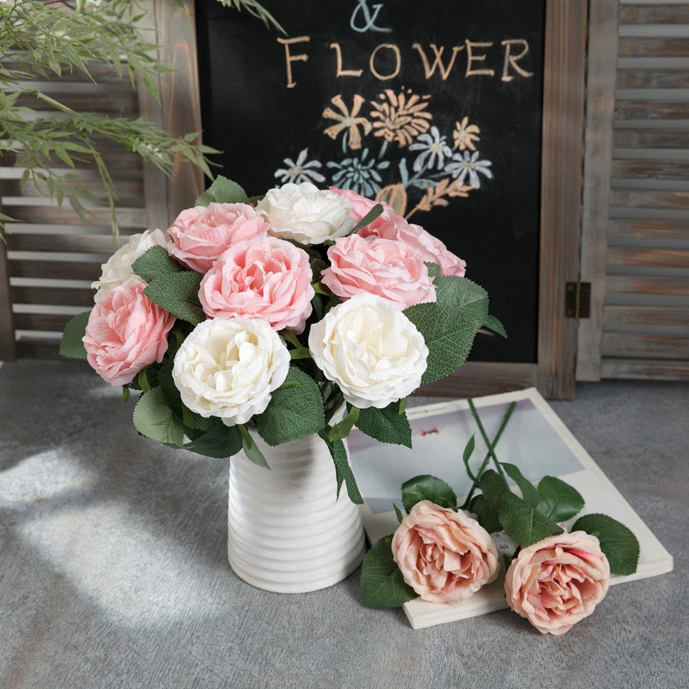 Elegant Night Rose Faux Flowers for Home Decor and Wedding Decorations - GF15423Y | Realistic Look, Long-lasting Beauty, Easy Maintenance