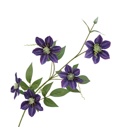 Elegant 5-Head Artificial Clematis Flowers for Home Decor – Perfect for Photography Props, Wedding Decoration, and Scenic Displays