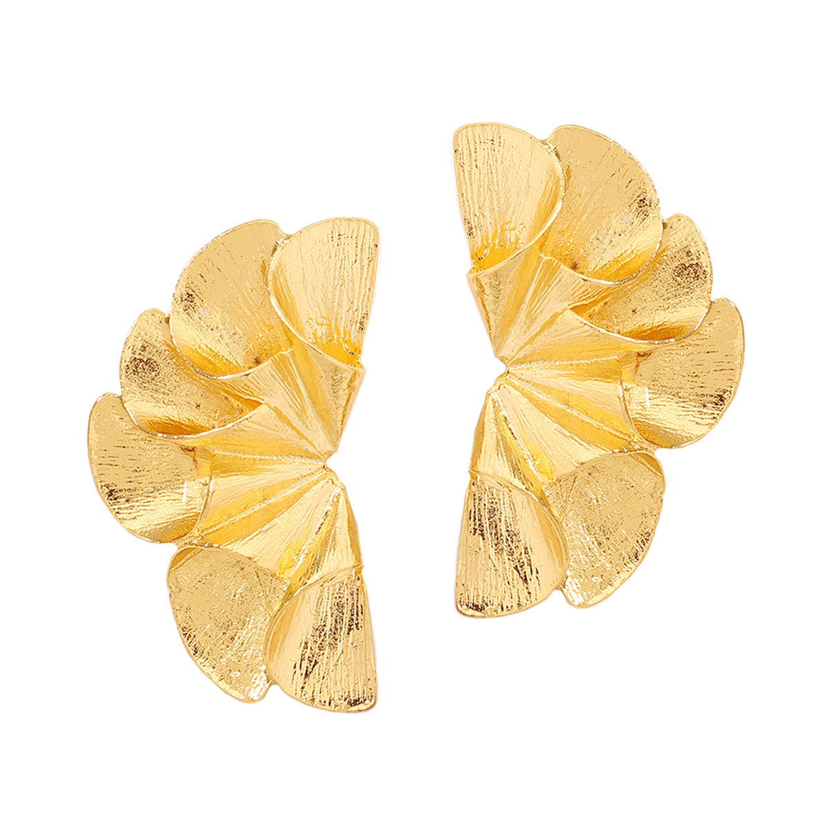 Exquisite Oversized Women's Earrings - Metal Lightweight Luxury WAVED Floral Design for a Chic Statement Look