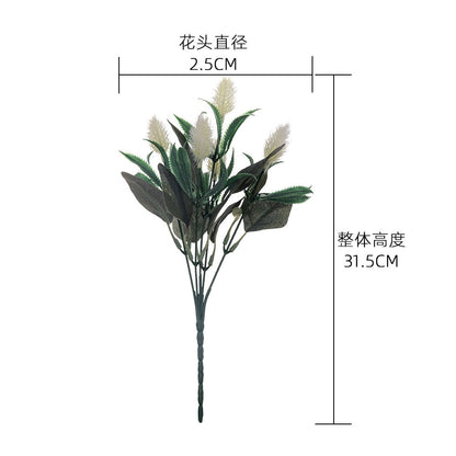 Charming Miniature Bunny Tail Greenery - Realistic Artificial Floral Decor for Weddings, Events, and Home - Trendy INS Style, Model MW73787