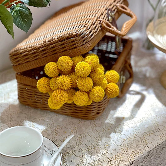 Lifelike Golden Ball Faux Flowers - 9-Stem Claire Design for Home Decor, Weddings & Soft Furnishings