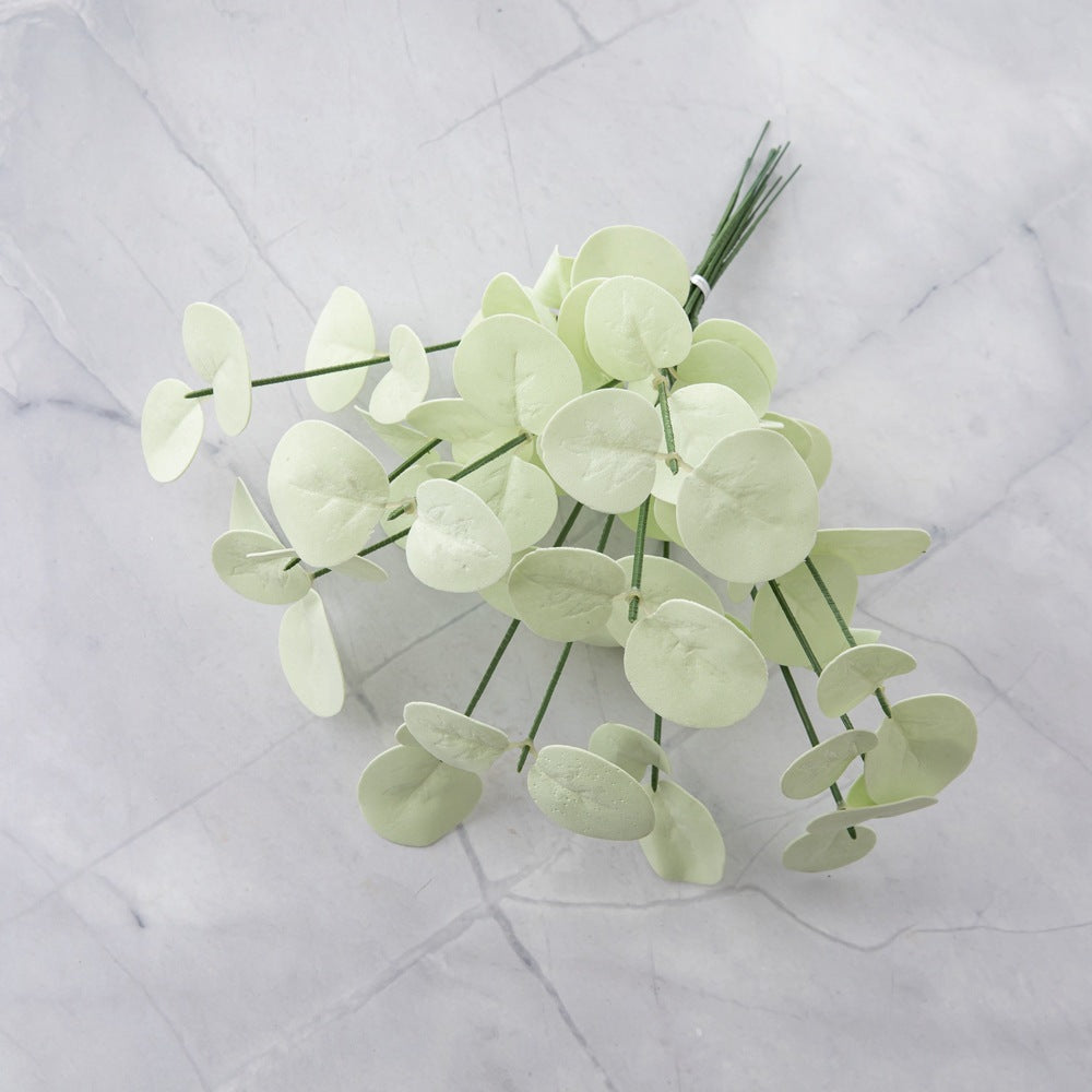 Lifelike PE Eucalyptus Leaves and Money Plant Faux Flowers - Trendy INS Style Home Décor - MW09919