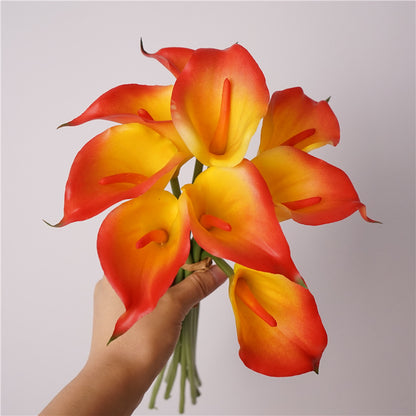 Realistic Soft Latex Calla Lily Bouquet - Perfect for Home Décor, Photography Props, and Wedding Handheld Arrangements