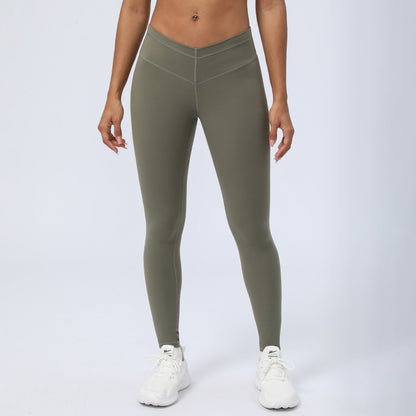 High Elastic V Shaped Waist Yoga Leggings for Women Tummy Control Butt Lifting Fitness Pants in 3 4 Length for Comfort and Style