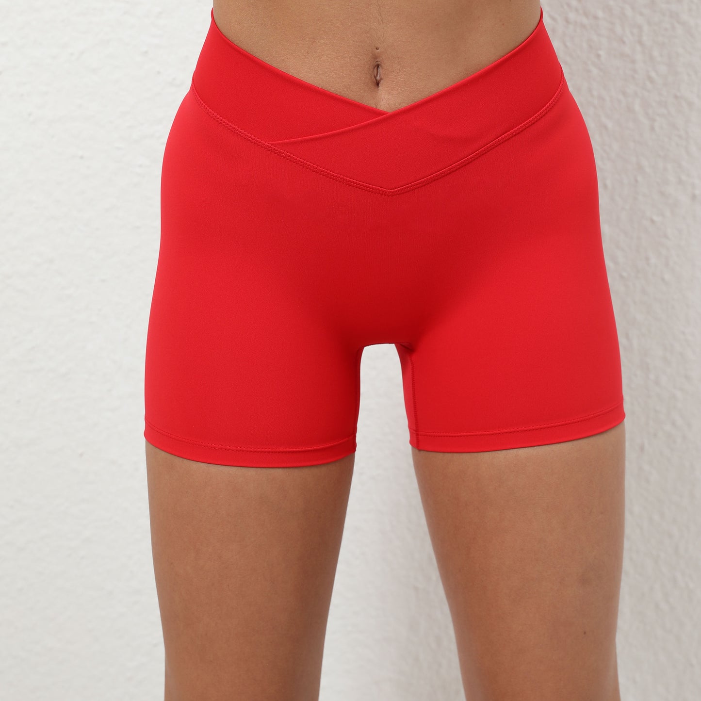 Women s High Waisted Moisture Wicking Cross Over Stretch Shorts for Comfort and Peachy Lift for Gym Yoga and Summer Workouts