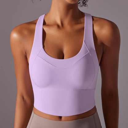 Sports Yoga Bra with Cross Back Design for Enhanced Support High Elastic Moisture Wicking for Running and Intense Workouts