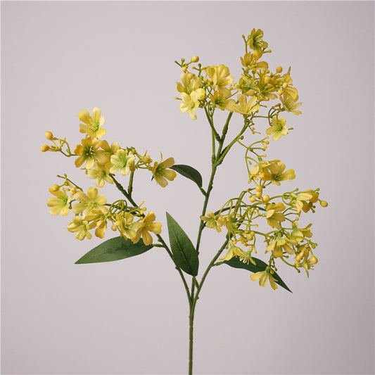 Charming Miniature Faux Flower Bouquet – Realistic Fragrant Gardenia & Delicate Yellow Rapeseed Blooms for Elegant Wedding Decor and Home Style