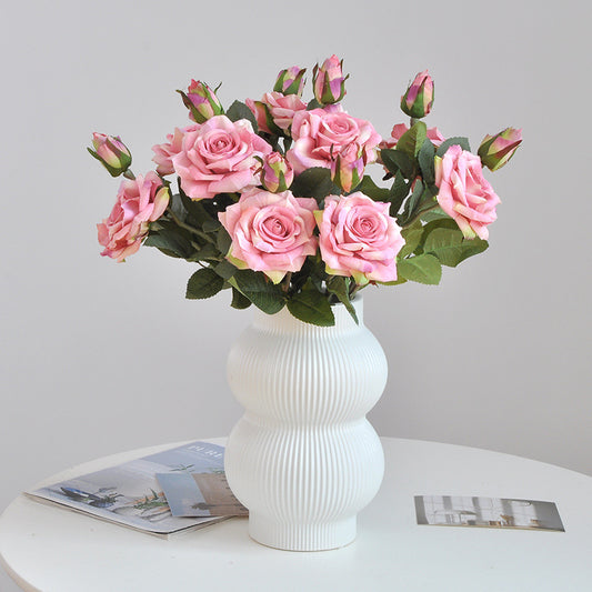 Elegant Double-Sided Rose Silk Flowers - Perfect for Home Decor, Living Room Accents, and Wedding Celebrations