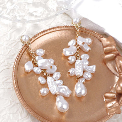 Elegant Spring Duo Set: Unique Irregular Faux Pearl Necklace for Women - Stylish Layered Baroque Design for Chic Occasions