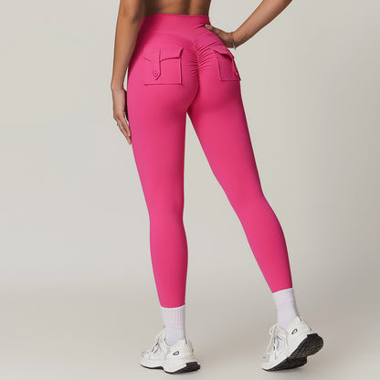 High Waisted Yoga Pants with Pockets Peach Butt Enhancing Fitness Leggings for Comfort and Style Model 8882