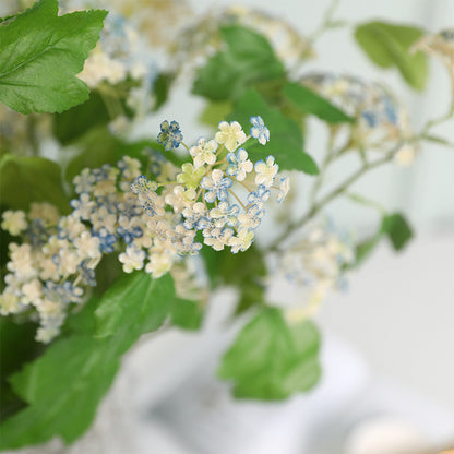 Elegant Single Stem 2-Branch Snowball Hydrangea Faux Flowers for Home and Wedding Decor - Perfect for Floral Arrangements and Lasting Beauty