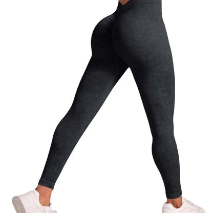 12 Color Matte Washable High Waisted V Shaped Ribbed Yoga Pants for Outdoor Sports Boost Your and Sculpt Your Abs with High Elasticity Fitness Leggings