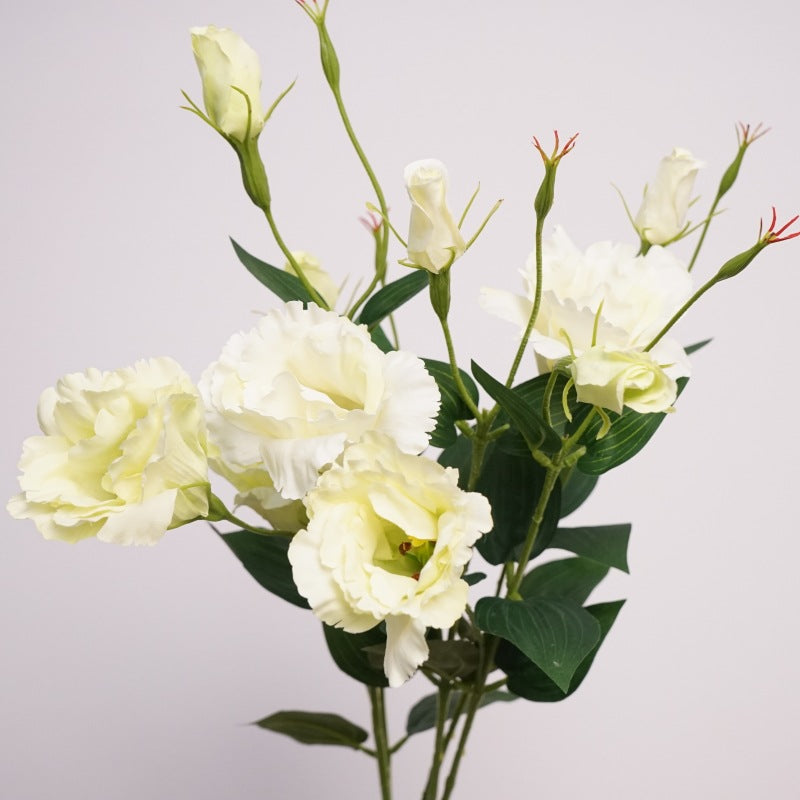 Stunning Realistic White Eustoma Flowers – Perfect for Home Décor, Wedding Aisles, Photography Props, and Model Room Styling