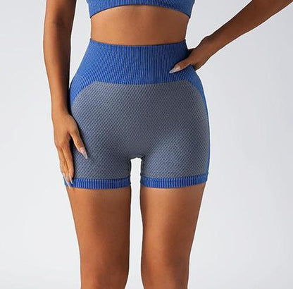 Seamless Quick Dry Women's Running Workout Set with Built In Chest Padding High Waisted Seamless Fitness Shorts Yoga Top for Comfort and Performance