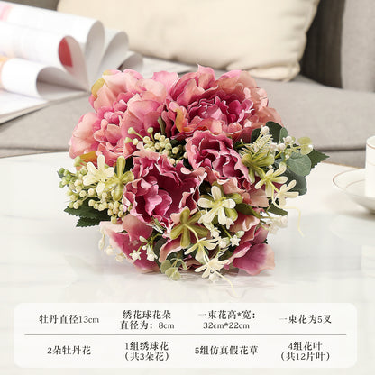 Stunning Faux Peony Flower Arrangement - Beautiful Floral Décor for Spring Home Styling & Wedding Decorations