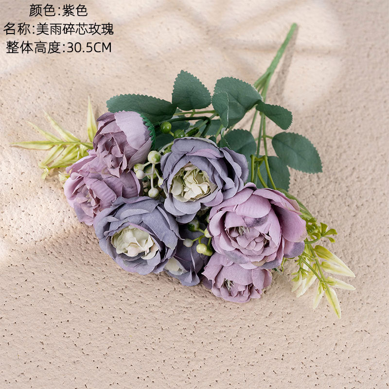 Stunning Faux Rose Wall Decor - Realistic Rose Bouquet for Home Decoration and Wedding Celebrations - Perfect Wedding Handheld Flowers, Model MW55506