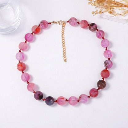 Chic and Fresh Minimalist Geometric Crystal Bead Knotted Necklace for Women - Versatile and Trendy Accessory for Any Outfit