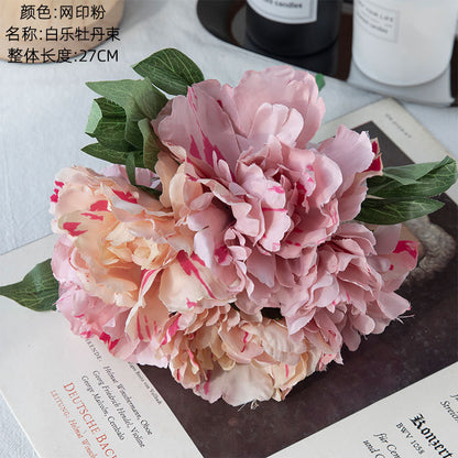 Quality Peony Light Blue Artificial Flowers - Stunning Wedding Decor, Realistic Faux Floral Arrangements (Model GF13823)