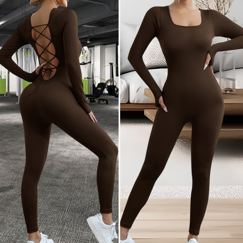 Seamless Long Sleeve Women's Yoga Jumpsuit High Performance Fitness Outfit for Comfort and Flexibility