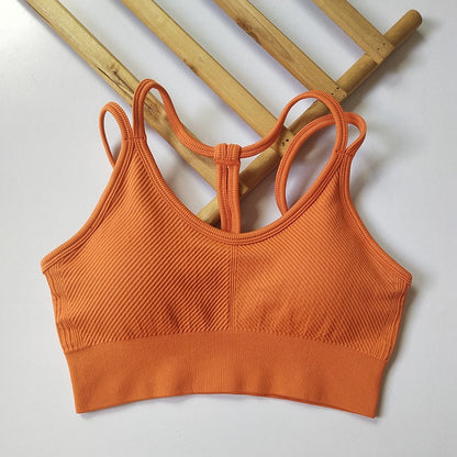 Enhanced Shock Absorbing Yoga Bra Back Design for Comfortable Running Fitness and Everyday Wear