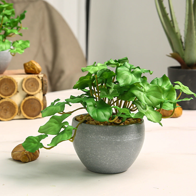 Realistic Artificial Green Plants: Scandinavian Minimalist Small Potted Succulent Decor with Moisture Retention Touch for Unique Home Aesthetics