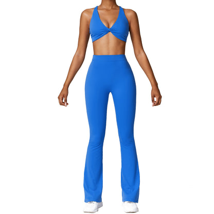 Peach Lift High Waist Yoga Set for Women Soft Moisture Wicking Fabric Flattering Fit with Racerback Design Bootcut Leg for Comfort in Workout Gear