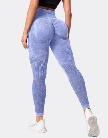 Seamless Sand Wash High Waisted Yoga Leggings for Women Tummy Control Butt Lifting Moisture Wicking for Workout Fitness