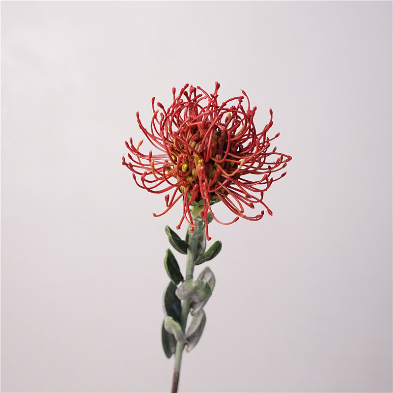 Realistic South African Needle Cushion King Protea - Elegant Faux Flower Arrangement for Home Decor, Living Room, and Dining Table - Perfect for DIY Photography Props and Handheld Bouquets