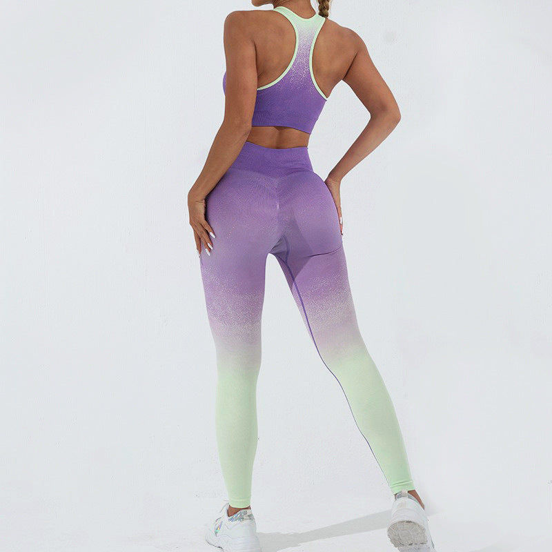 Women s Yoga Set High Comfort Moisture Wicking Seamless Gradient Sportswear for Flexibility and Style