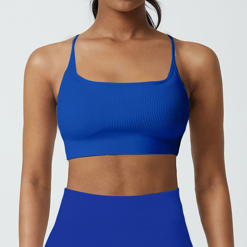 Sporty Women's Yoga Top with Built In Chest Padding Gorgeous Back Design Supportive Activewear Bra Summer Shockproof Sports Bra for Full Bust Versatile for Outfits