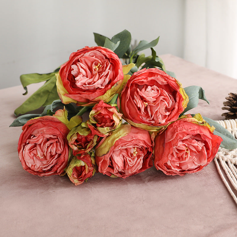 Stunning 8-Head Artificial UK Peony Bouquet - Perfect for Wedding Venues, Photo Shoots, and Event Decor