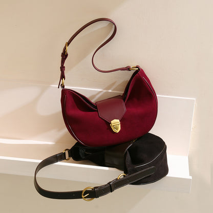 Kose Glossy Smooth Leather Hobo Bag Spacious High Quality Genuine Leather Shoulder Bag with Chic Design for Everyday Use