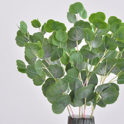 Lifelike Artificial Money Plant Eucalyptus Leaf - Soft Touch Realistic Greenery for Home Decor and Wedding Decorations