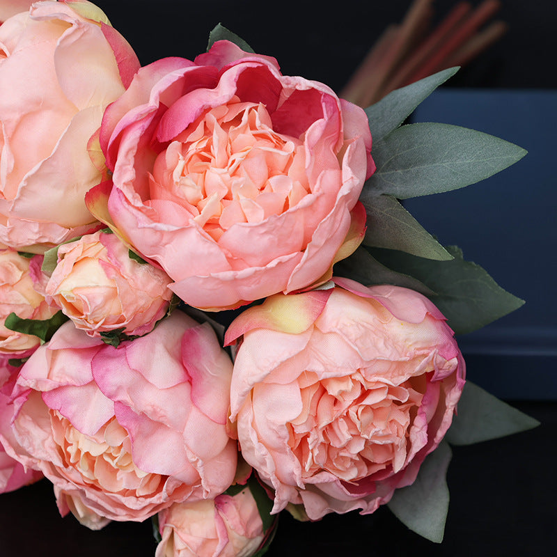 Stunning 10-Head Artificial Peony Bouquet - Elegant European Style Faux Peonies with Realistic Detailing for Decoration, Weddings, and Home Décor